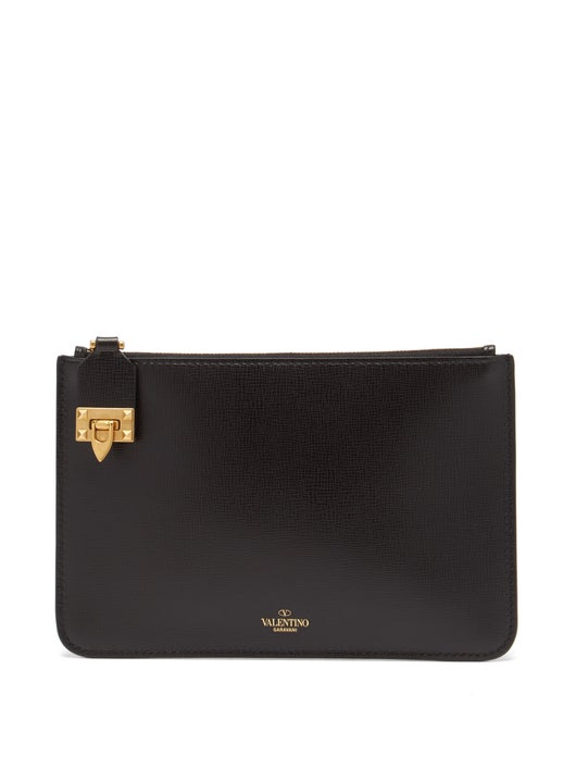 TÚI VALENTINO GARAVANI Rockstud flip-clasp leather pouch