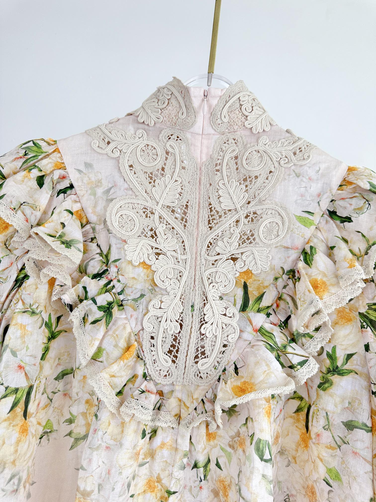 ÁO ZIMMERMANN Lace Fabric Flower Vintage Dress