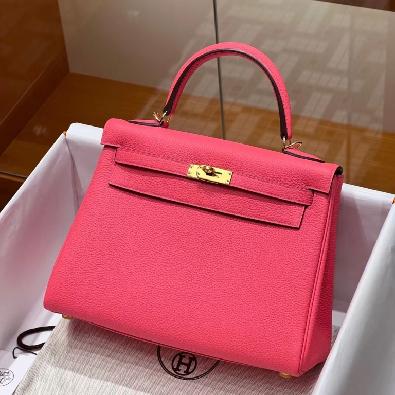 Túi Hermes Kelly  Rose Lipstick Togo  25CM/28CM Handmade khâu tay(Giá liên hệ)