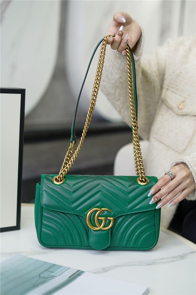TÚI Gucci Marmont small matelasse shoulder bag green Top Quality