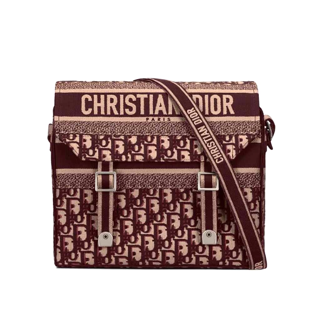 TÚI DIOR Diorcamp Bag Dior Oblique Embroidery-Maroon