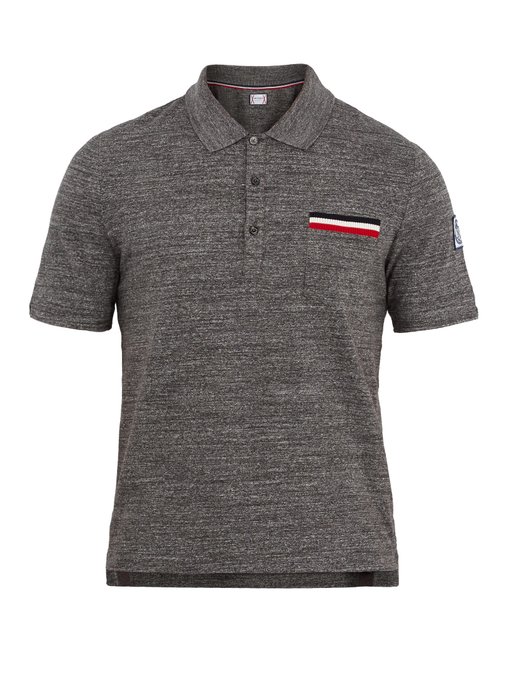 ÁO POLO MONCLER GAMME BLEU Patch-pocket cotton polo shirt