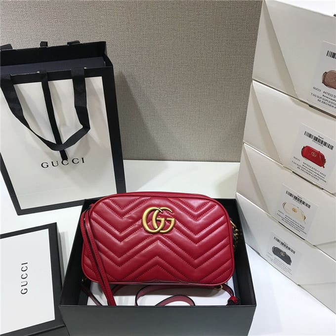 TÚI Gucci GG marmont small matelasse shoulder bag red Top Quality