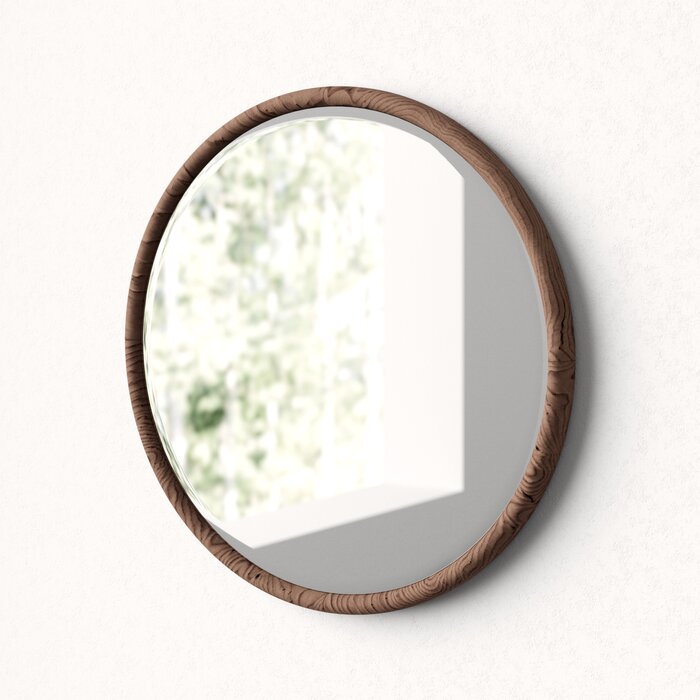 GƯƠNG Ashley Round Wood Accent Mirror