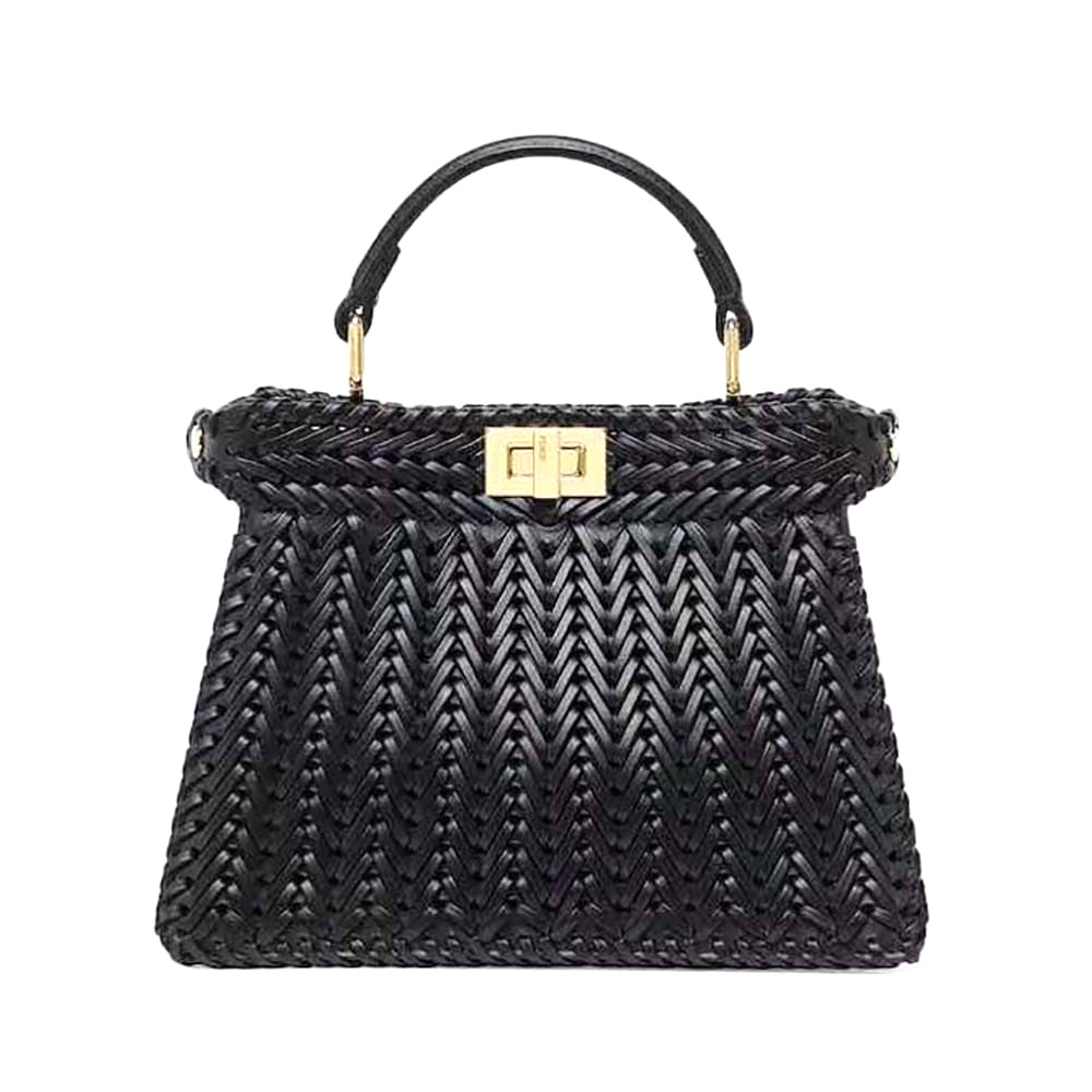 TÚI Fendi Women Peekaboo ISeeU Petite Black Padded Calfskin Leather Bag