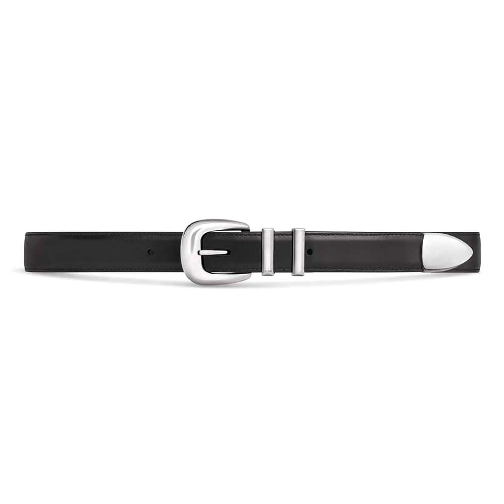 DÂY LƯNG Celine Women Medium Western Belt in Smooth Calfskin-Silver