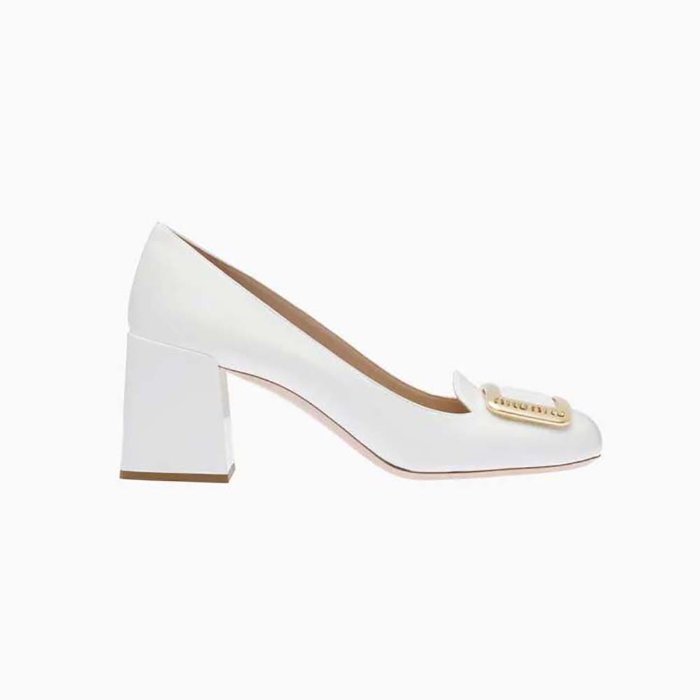 GIÀY Miu Miu Women Patent Leather Pumps in 65 mm Heel Height-White