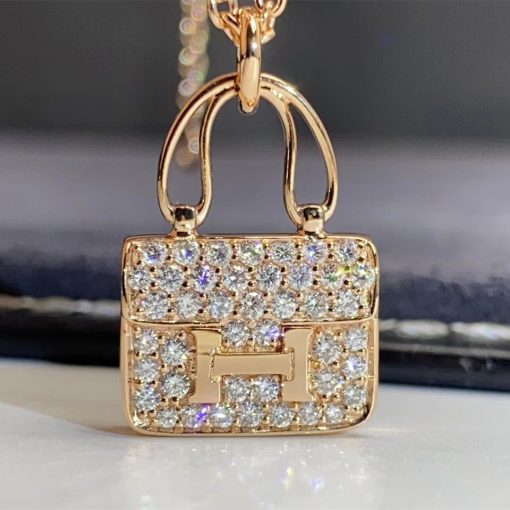 DÂY CHUYỀN HERMES CONSTANCE BAG DIAMOND GOLD 18K GOLD