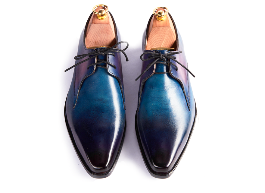 HENDERSON SHOES PERSONALIZATION THE NAVY BLUE PAINTING HANDCRAFTED SHOES