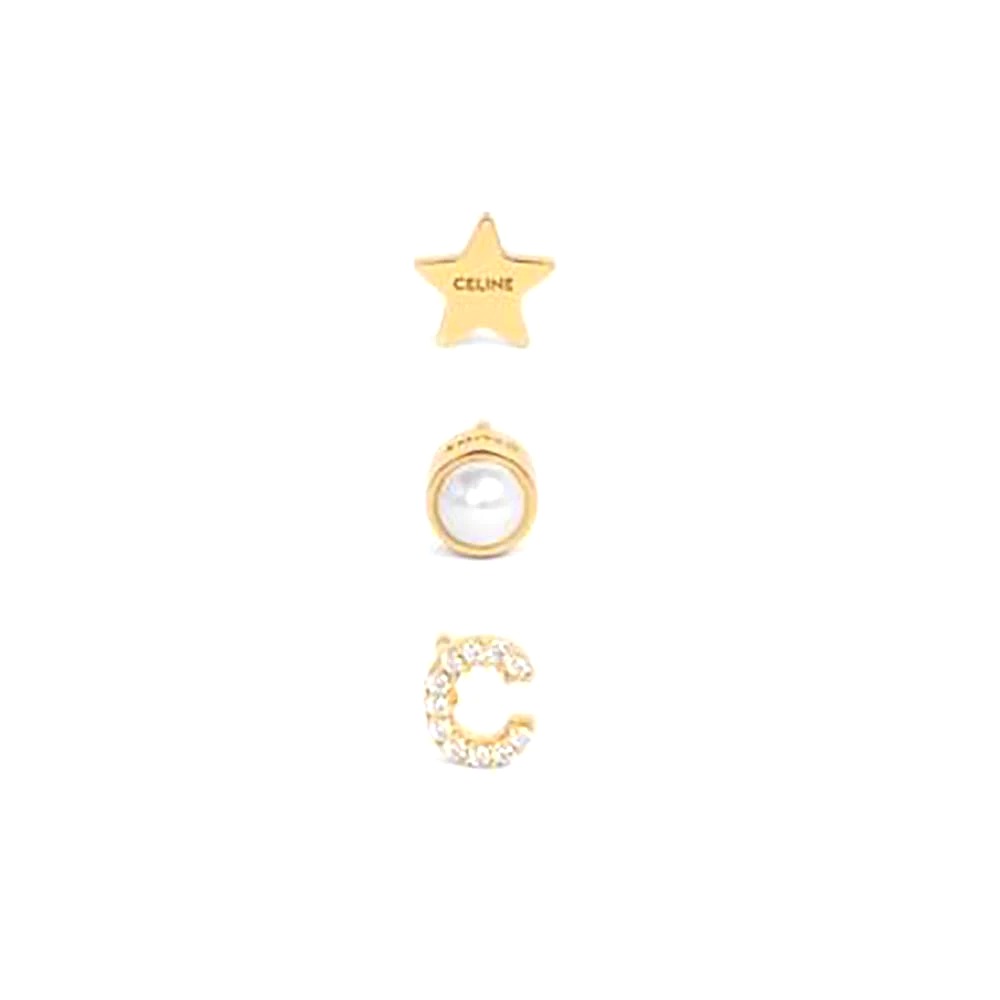 Bông tai Celine Women Separables Celestial Set of 3 Studs in Brass with Gold Finish