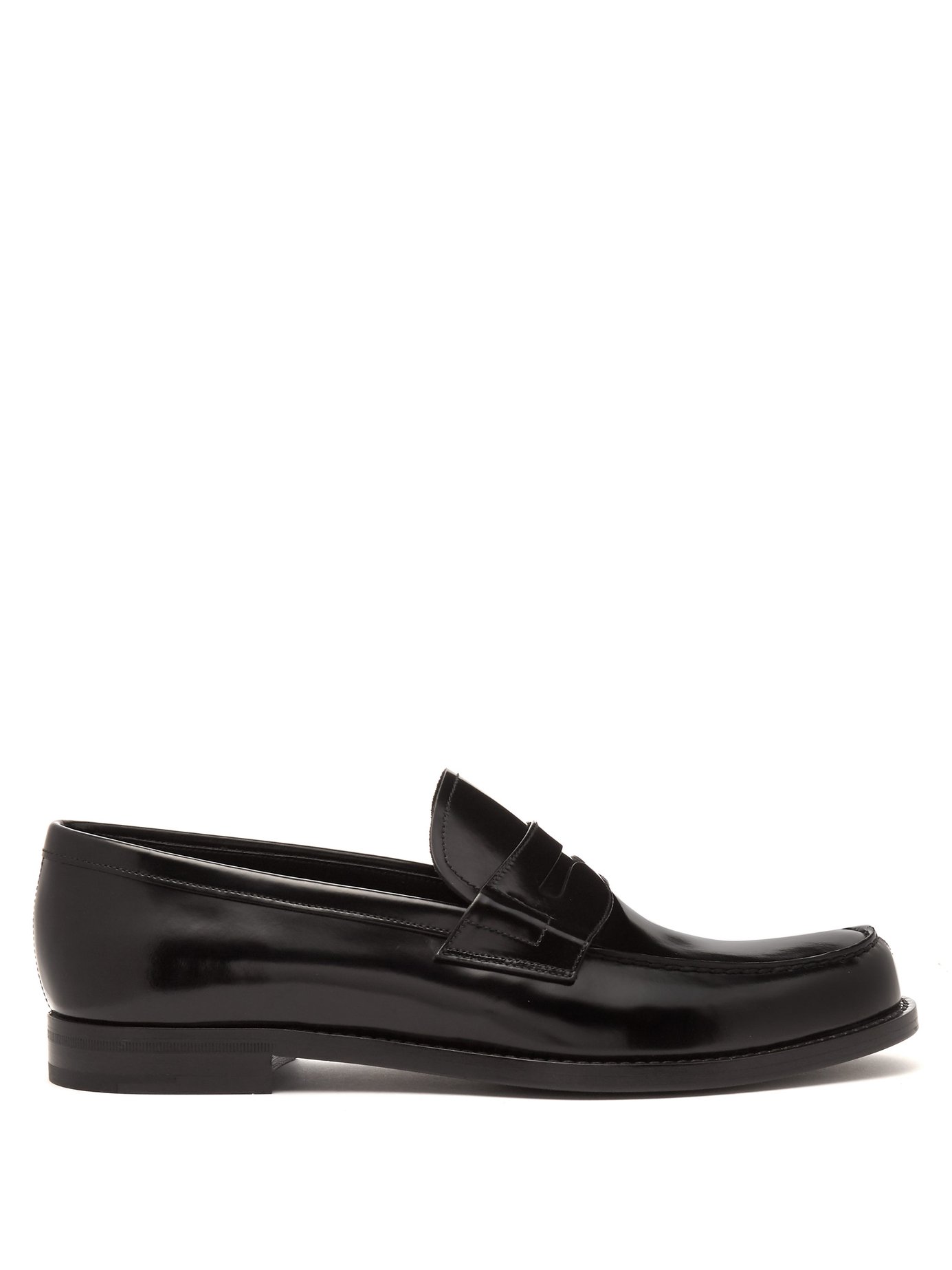 GIÀY PRADA  Spazzalato-leather penny loafers