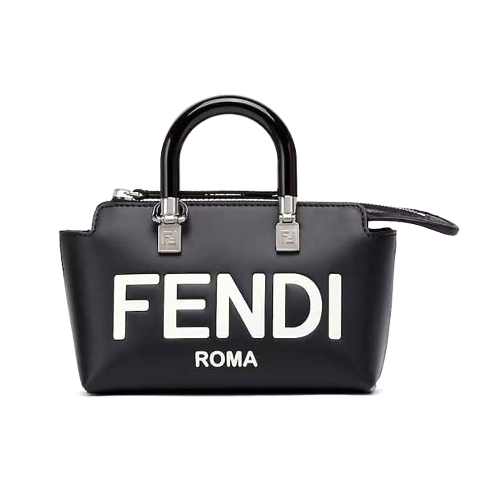 TÚI Fendi Women By The Way Mini Small Boston Bag in Black Leather