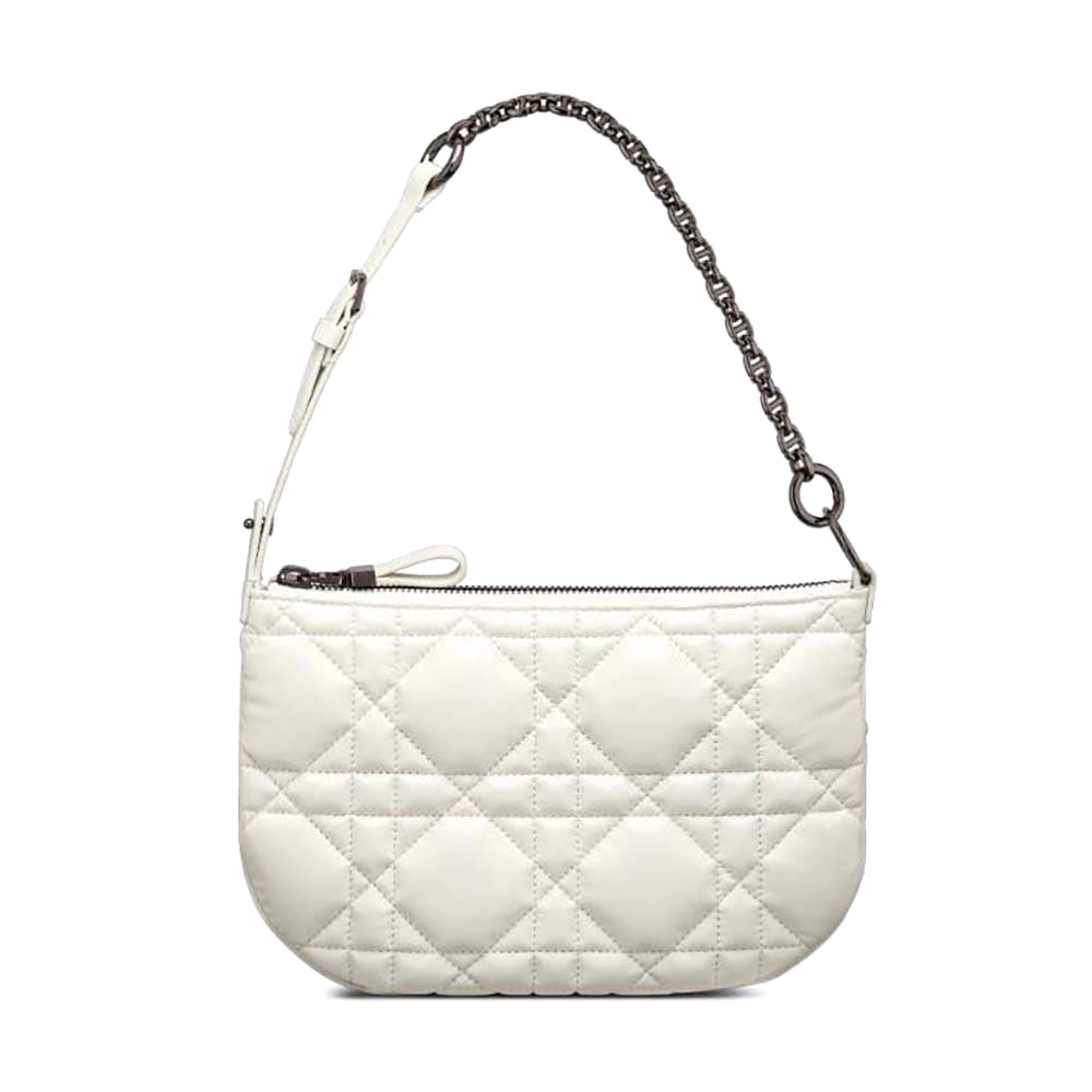 TÚI Dior Women Mini Dior Caro Tulip Bag Latte Quilted Macrocannage Calfskin Top Quality