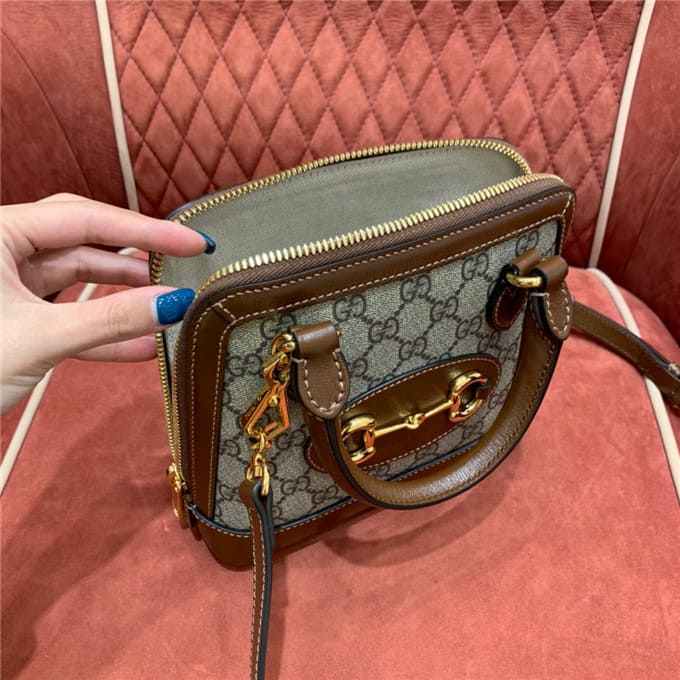 TÚI Gucci Horsebit 1955 mini top handle bag brown Top Quality
