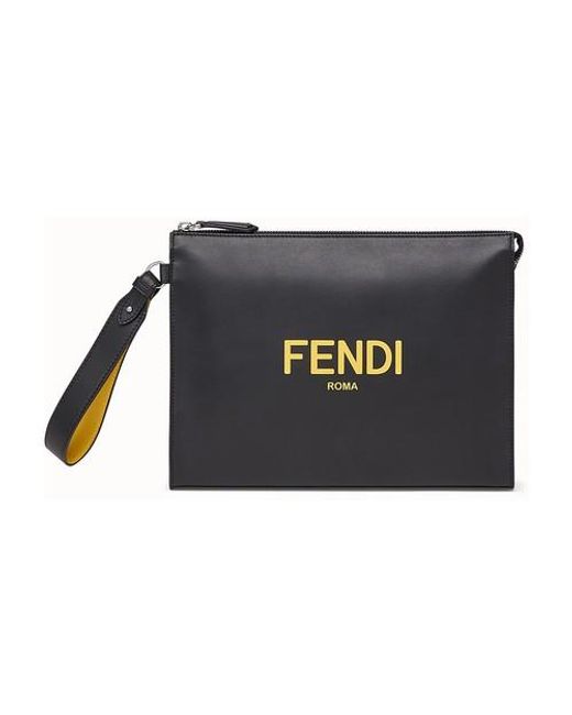 TÚI FENDI Black Flat Pouch