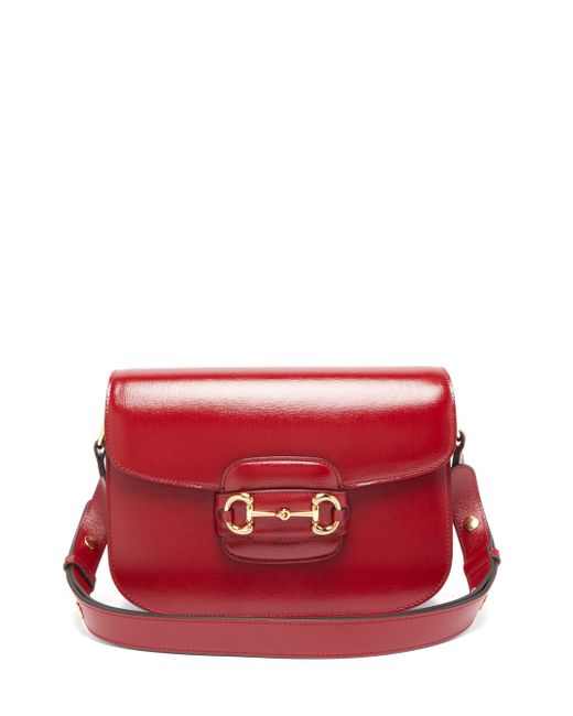 TÚI GUCCI small Red Horsebit 1955 Shoulder Bag