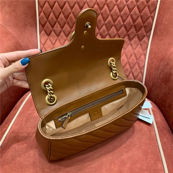 TÚI Gucci Marmont small matelasse shoulder bag brown Top Quality
