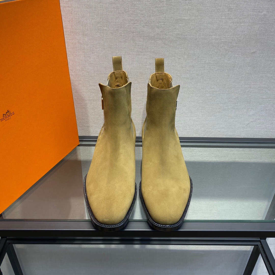 GIÀY HERMES SUEDE LEATHER BOOTS SHOES