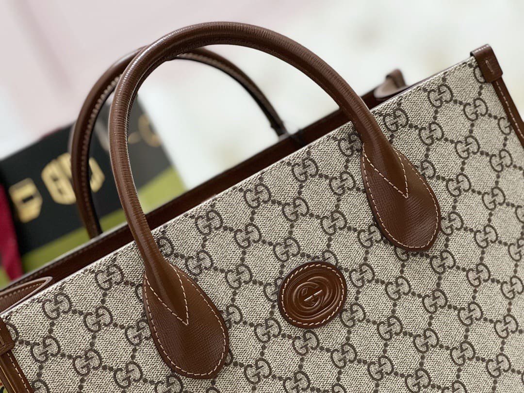 TÚI Gucci GG small tote bag brown Top Quality