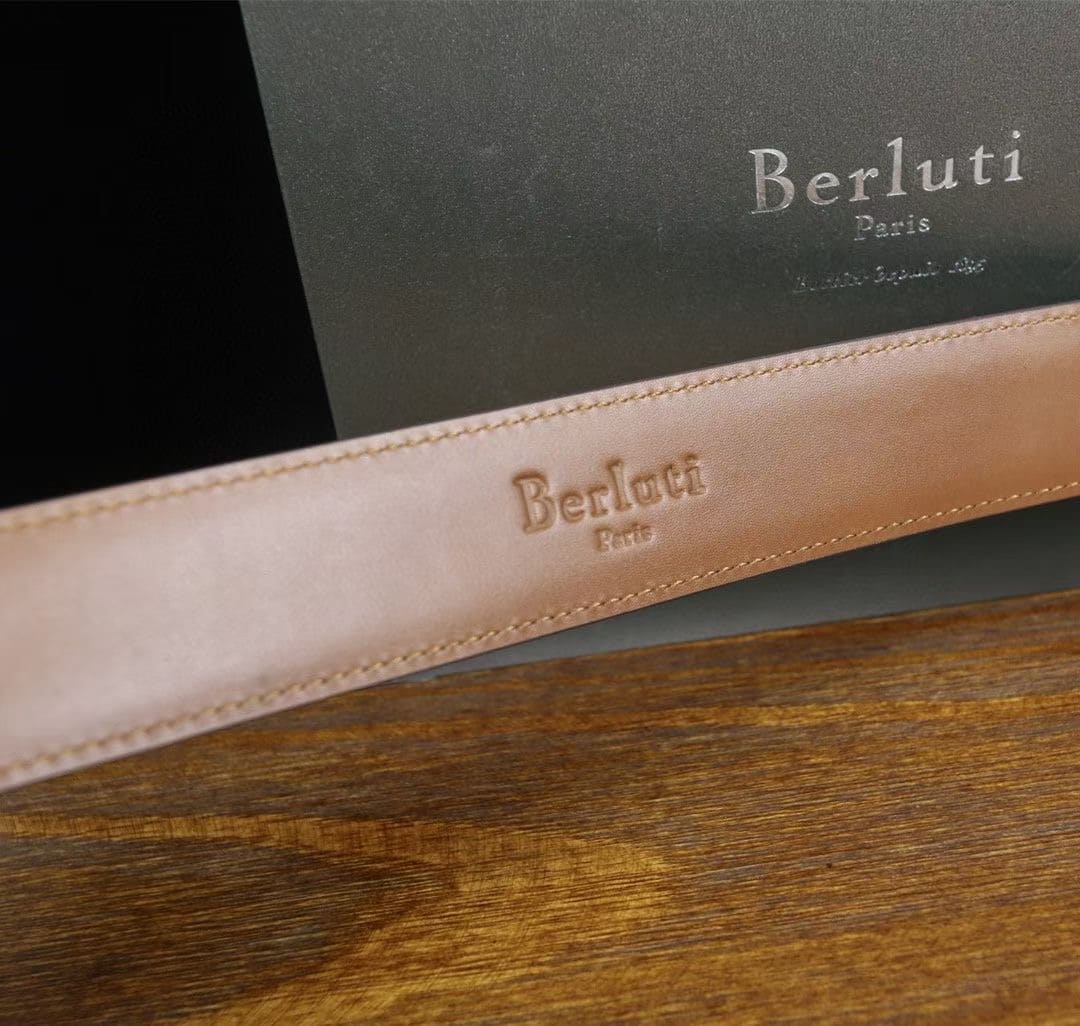 DÂY LƯNG BERLUTI PATINA Leather khóa bạc
