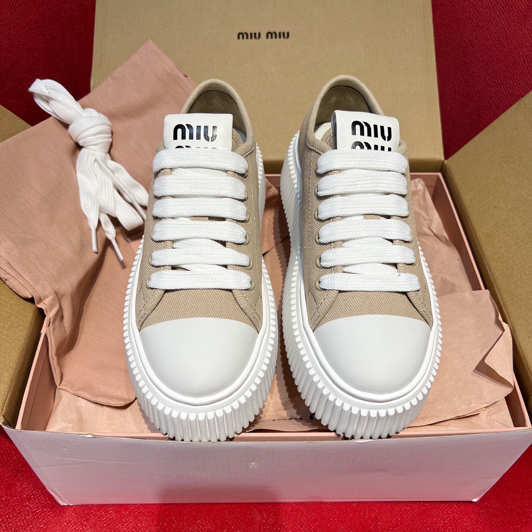 GIÀY MIU MIU CANVAS SNEAKERS HIGH SOLE