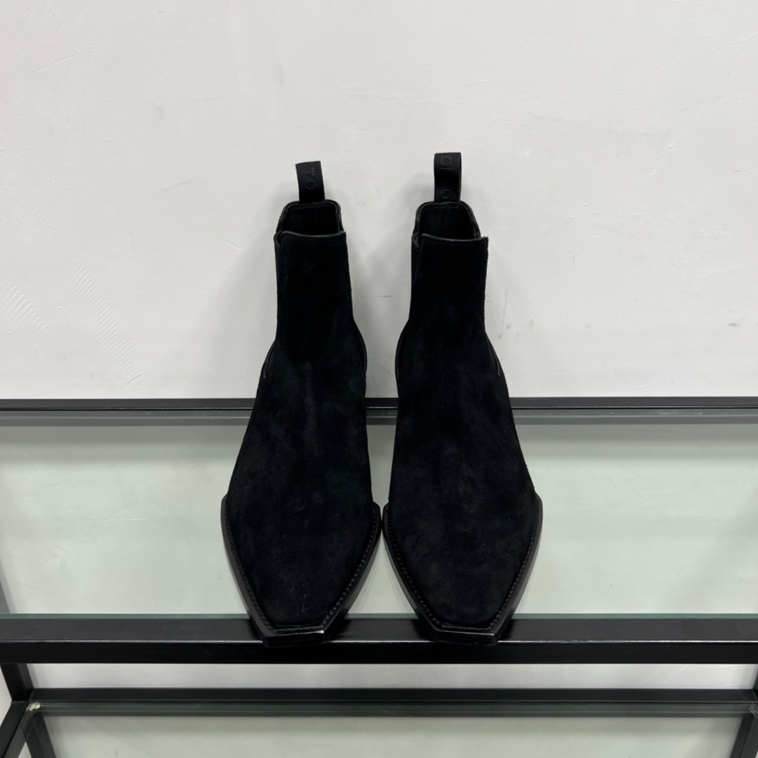 GIÀY LOUIS VUITTON BLACK SUEDE LEATHER BOOTS SHOES