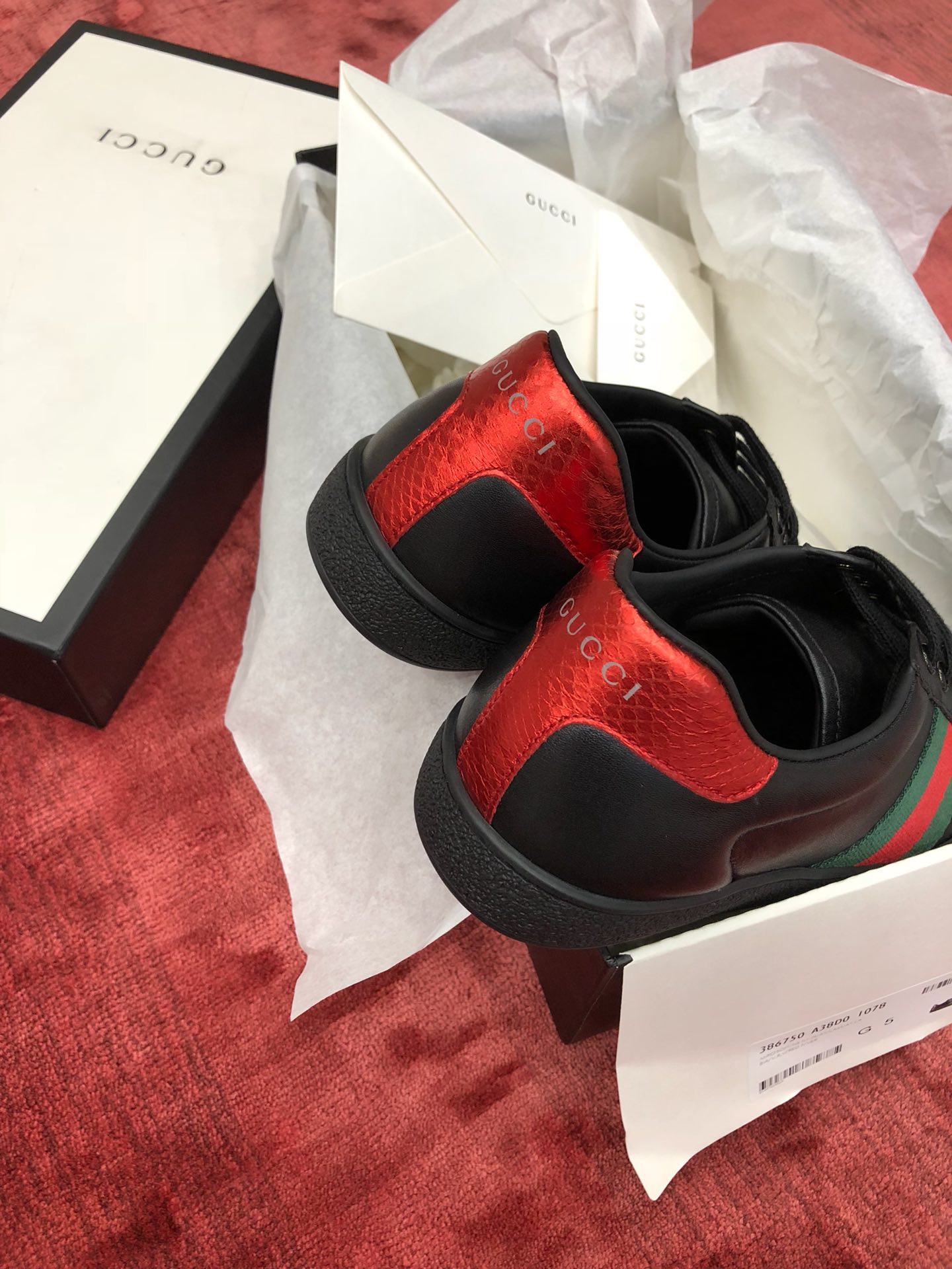 GIÀY GUCCI Leather Ace Sneakers Black