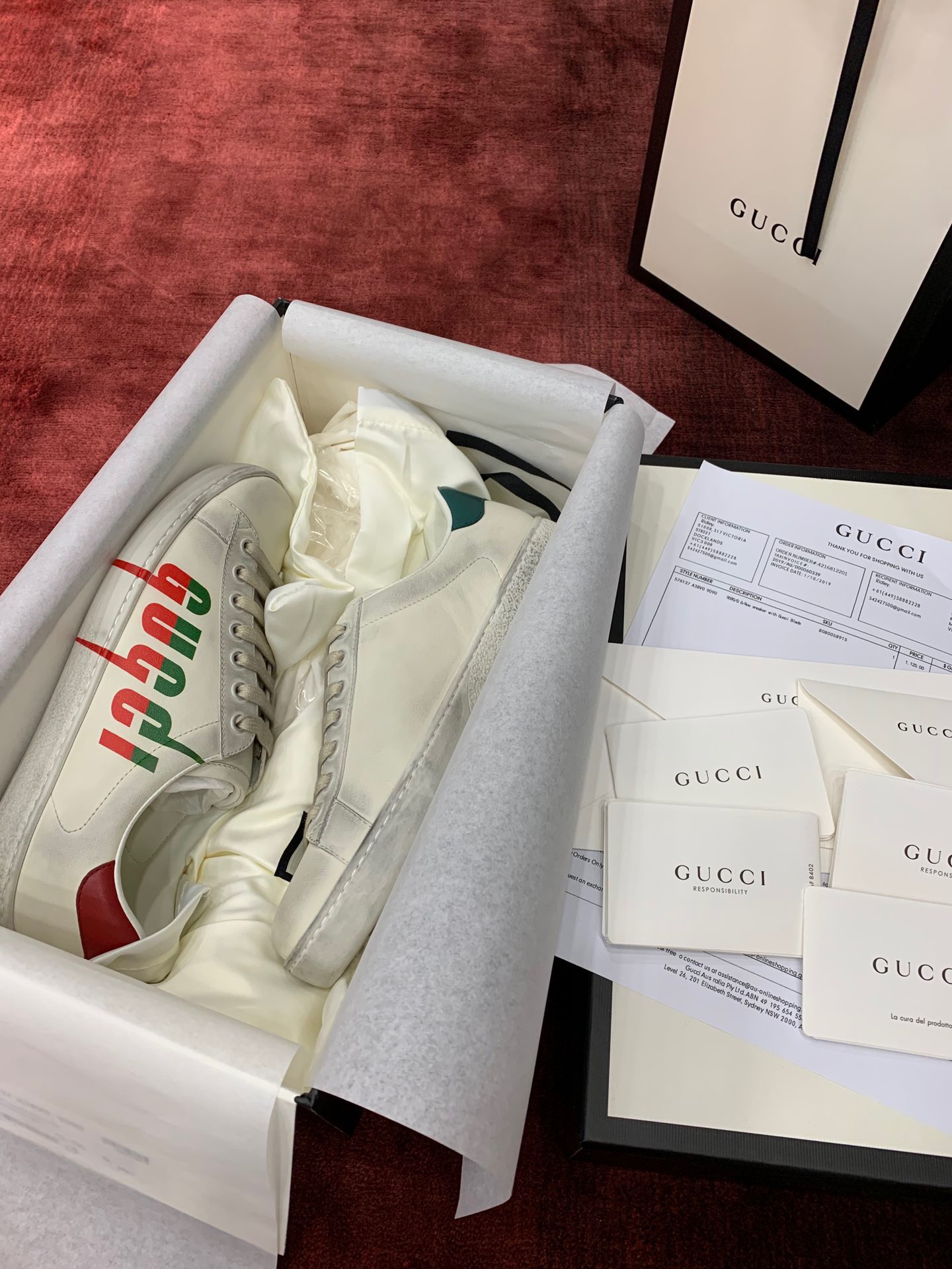 GIÀY GUCCI Leather Ace Sneakers Blade White