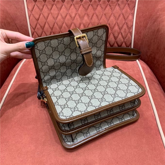 TÚI Gucci mini shoulder bag with interlocking brown Top Quality