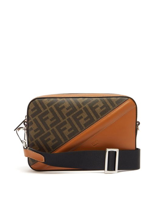 TÚI FENDI FF print Coated canvas and Leather Cross body Bag