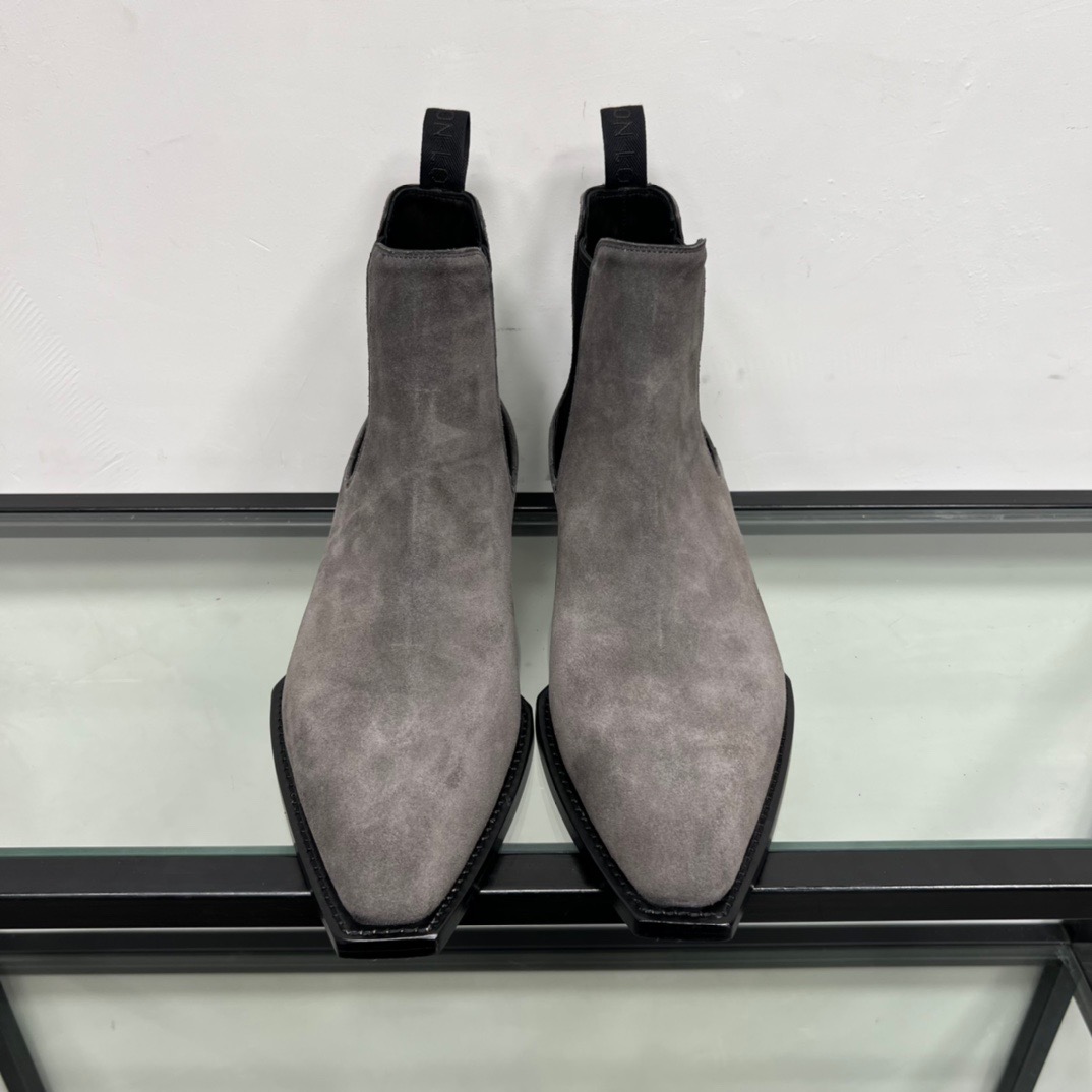 GIÀY LOUIS VUITTON GREY SUEDE LEATHER BOOTS SHOES