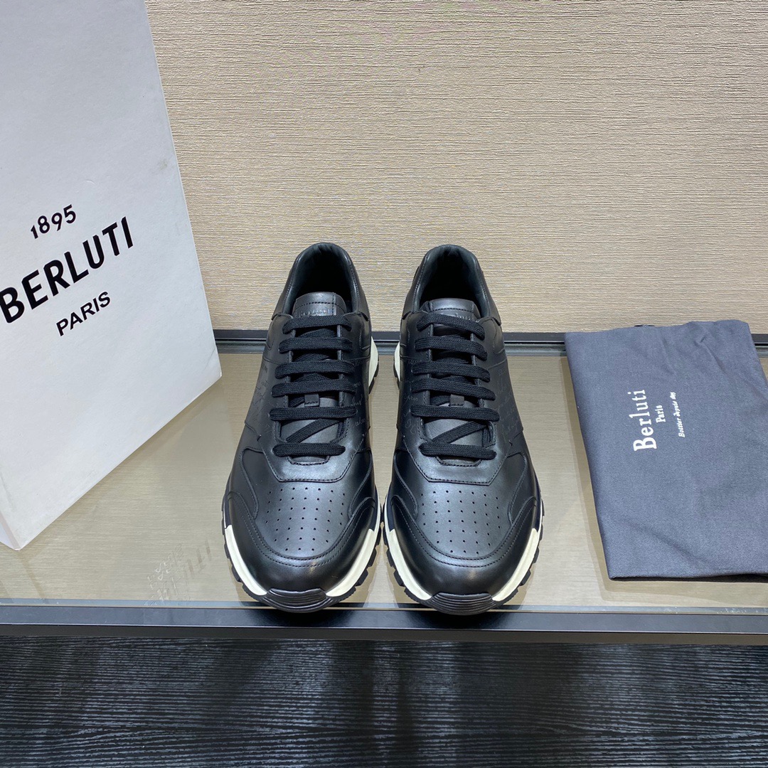 GIÀY BERLUTI Leather Black Sneaker shoes