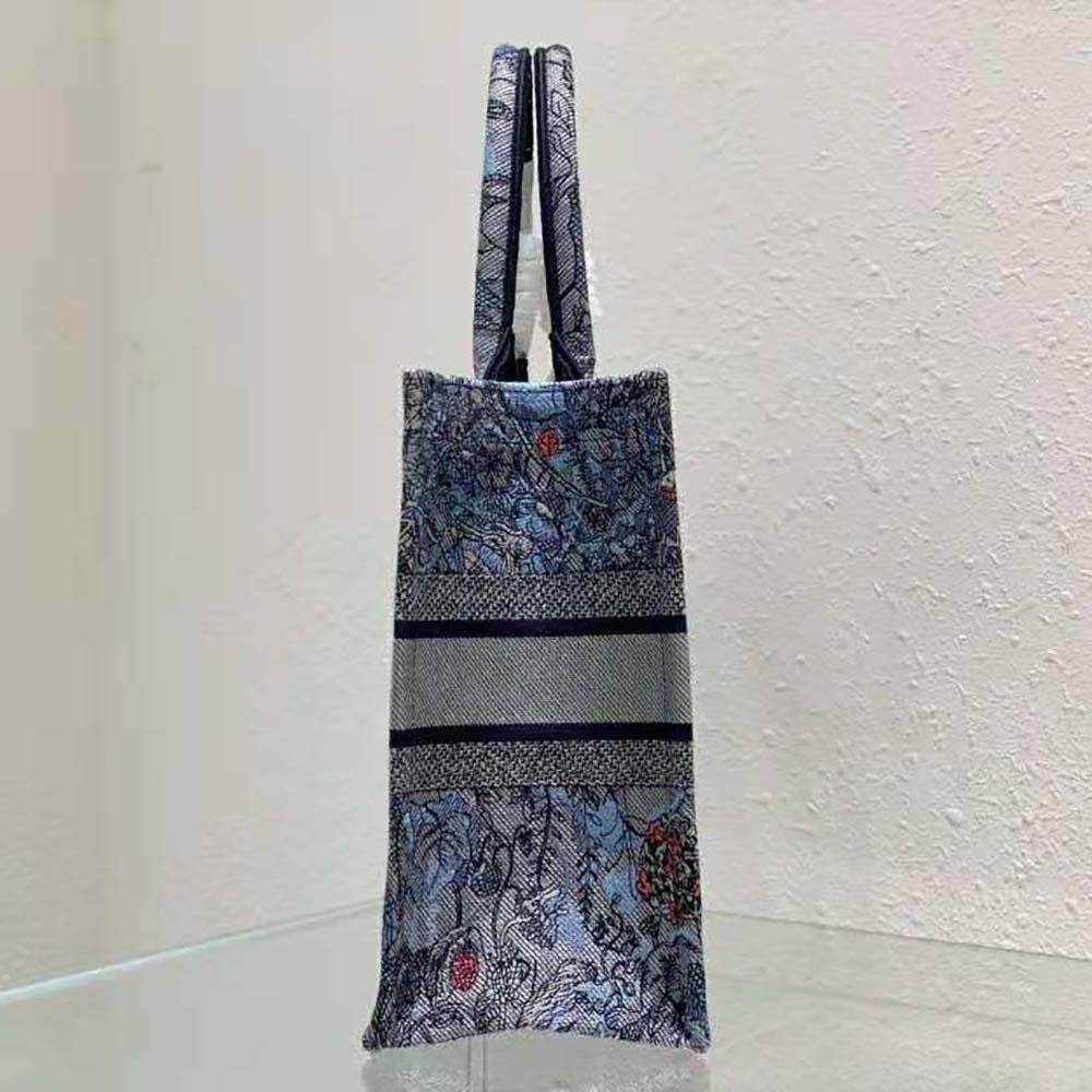 TÚI Christian Dior Tote Denim Multicolor Dior Jardin Magique Embroidery