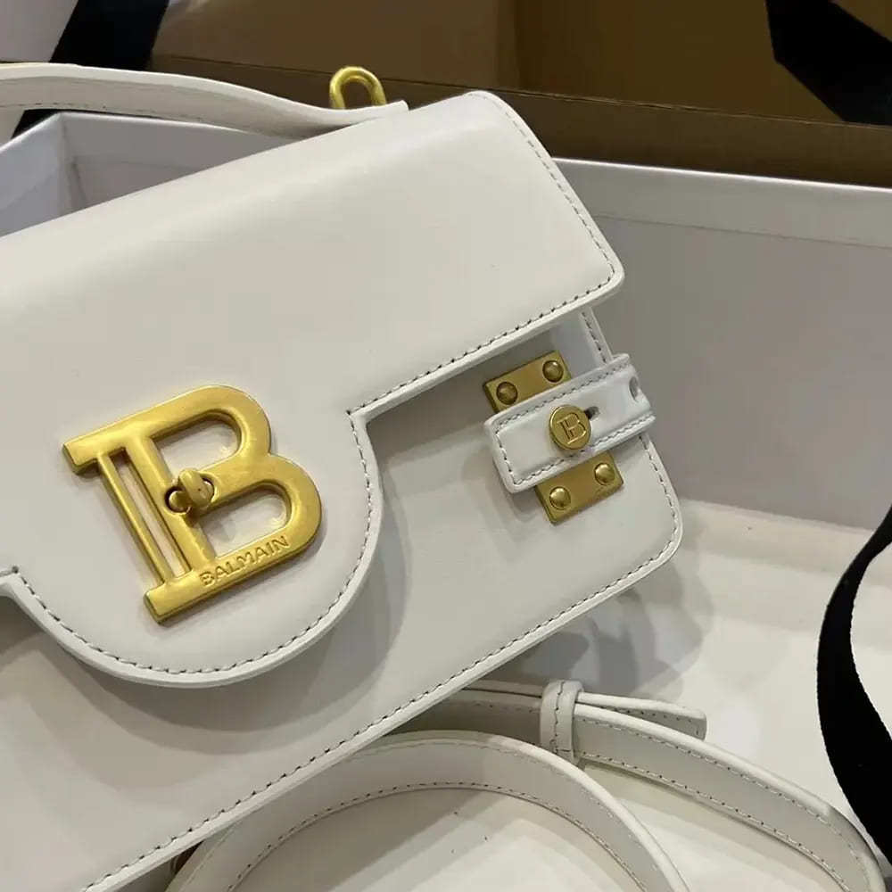 TÚI BALMAIN Women Smooth Leather B-Buzz 24 Bag-Black