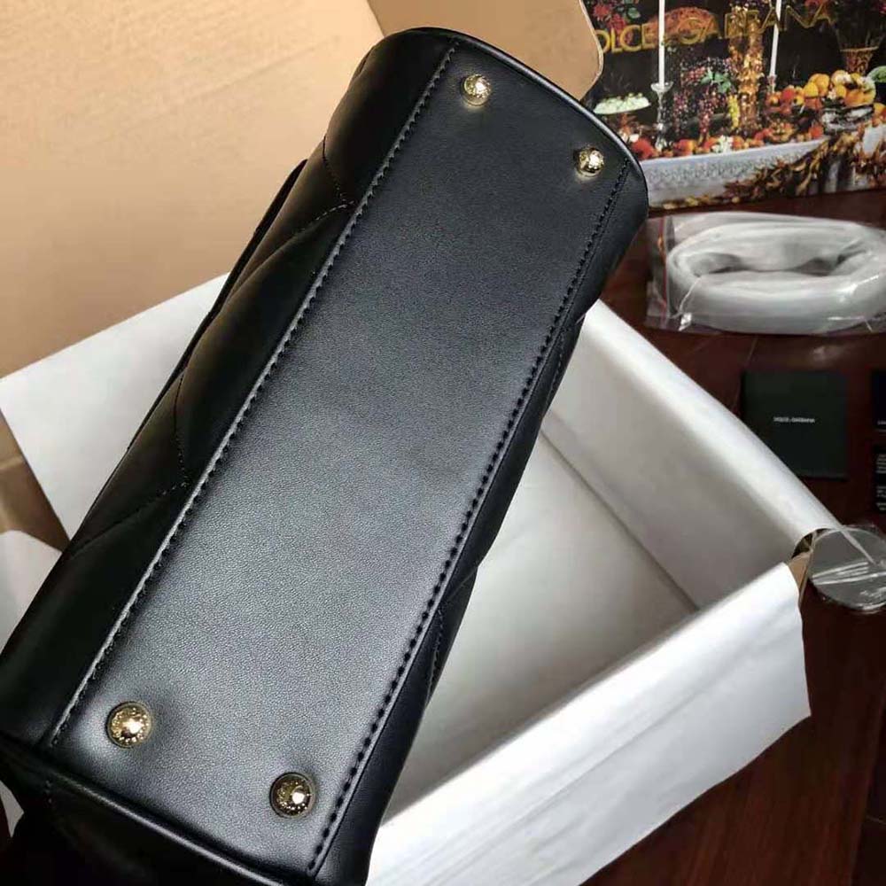 TÚI Dolce Gabbana D&G Women Medium Sicily Bag in Quilted Calfskin-Black