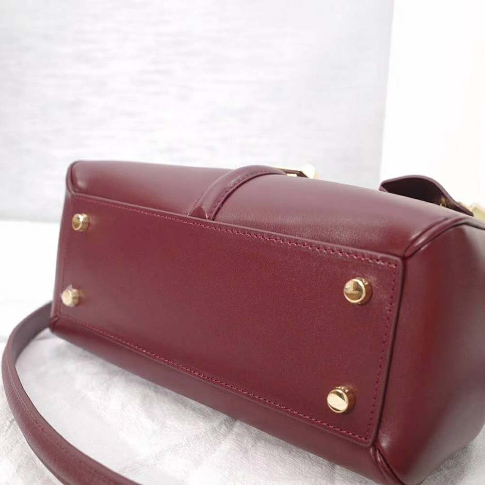 TÚI Celine Women Small 16 Bag in Satinated Calfskin-Maroon