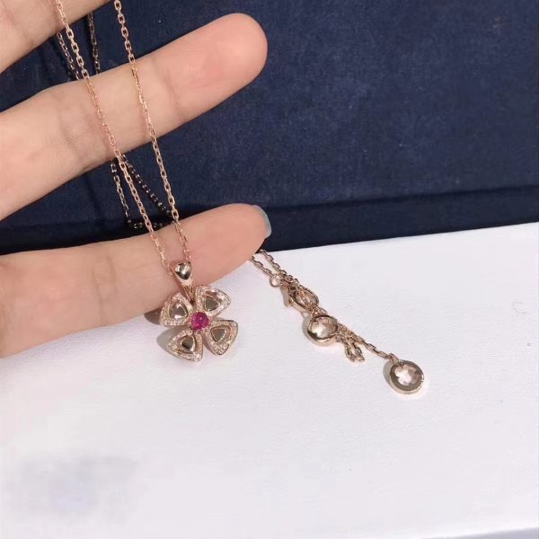 Vòng cổ BVLGARI Divas' Dream Fiorever vàng hồng 18K