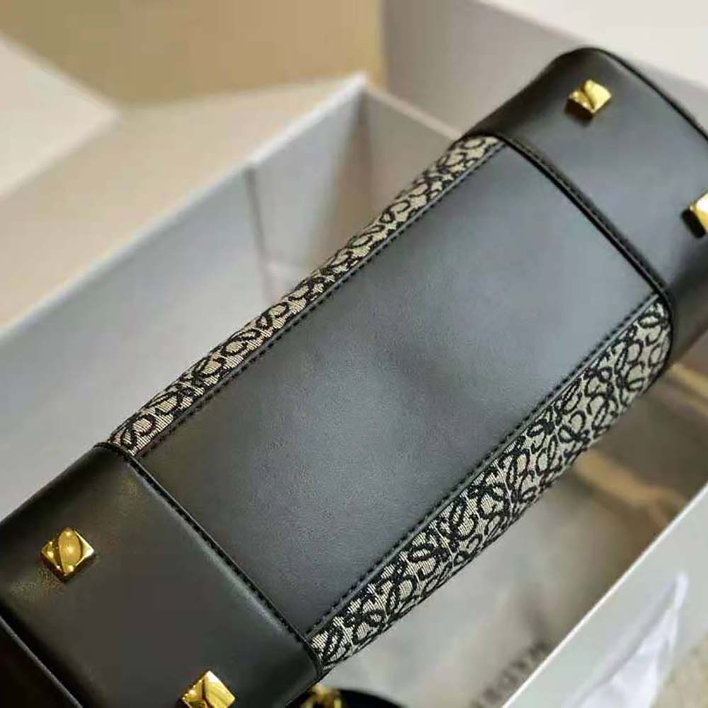 TÚI LOEWE Amazona 23 bằng vải Jacquard và da bê Anagram đen