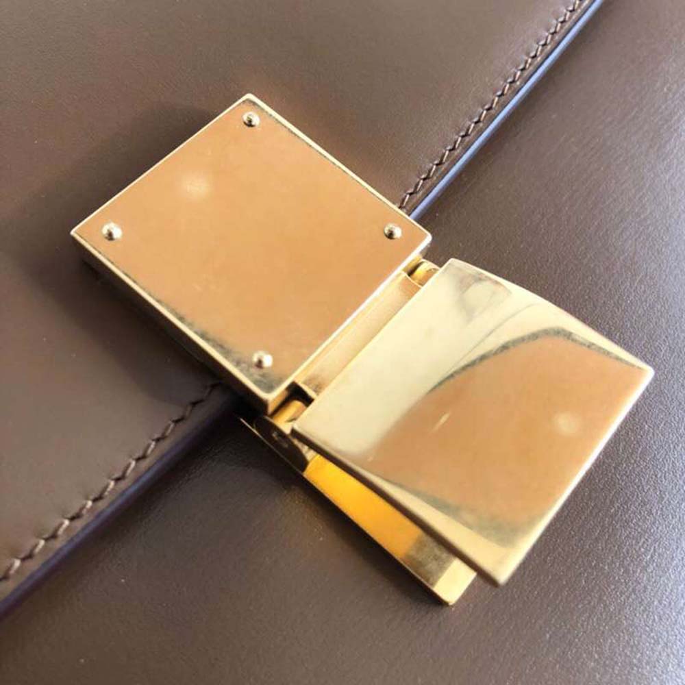 TÚI Celine Women Small Classic Bag in Box Calfskin Leather-Brown