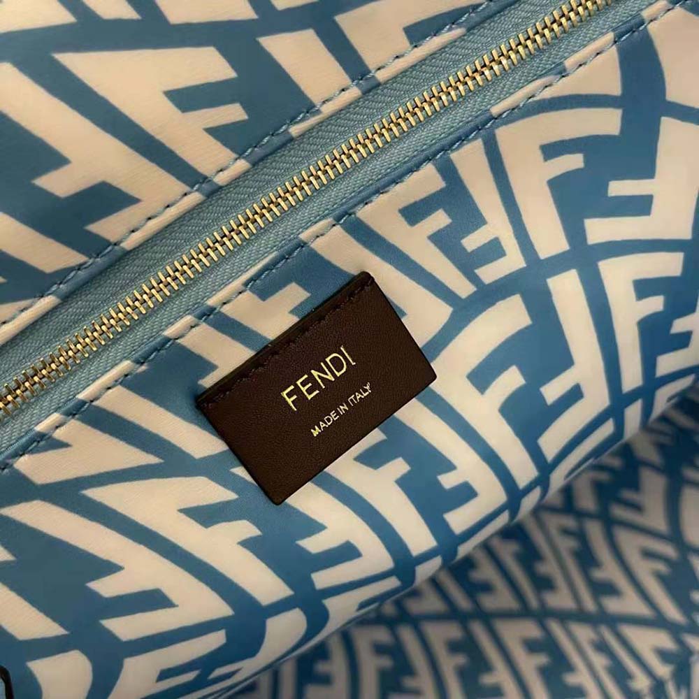 TÚI Fendi Women Shopper Blue Glazed Canvas Bag