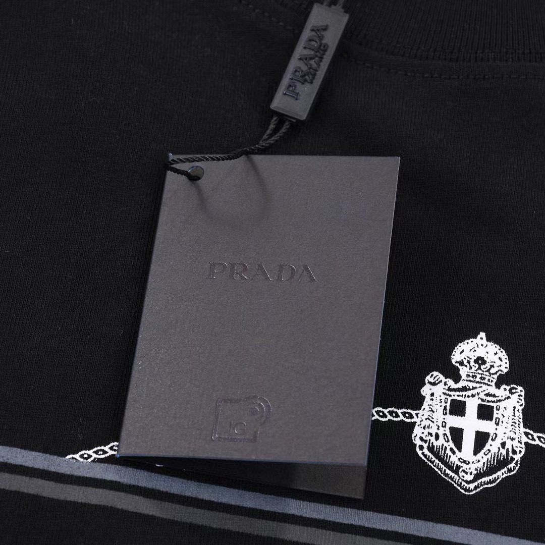 ÁO PRADA print cotton jersey T-shirt