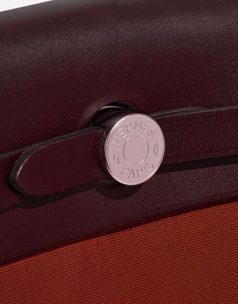 TÚI Hermès Herbag 31 Toile Vache Hunter Cuivre Orange Mécano Rouge Sellier