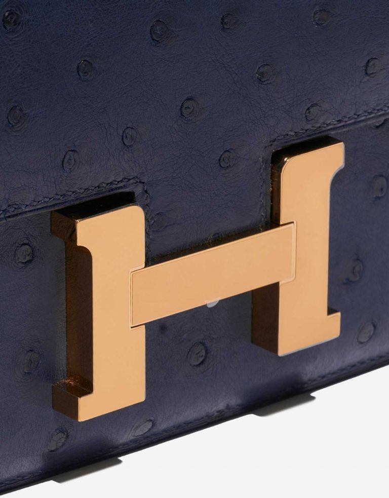 TÚI Hermès Constance 18 Ostrich Bleu Saphir Gold Buckle khóa vàng,da đà điểu