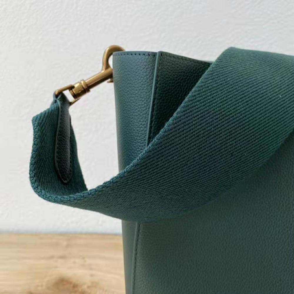 TÚI Celine Bucket Bag in Soft Grained Calfskin-Green