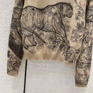 ÁO Dior Chez Moi Embroidered Sweater Hazelnut Cashmere
