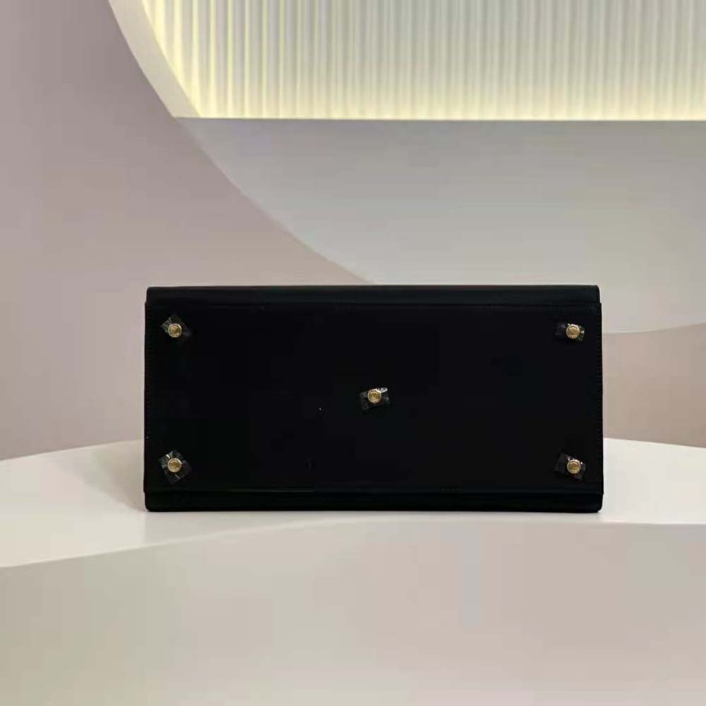 TÚI Versace Women Fendace Logo Medium Tote Bag-Black