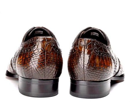 Giày Wingtip vẽ tay Giày Brogues dành cho nam da cá sấu thủ công có 3 màu
