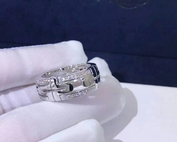 Vòng cổ BVLGARI Parentesi Full Pavé Diamonds vàng trắng 18K