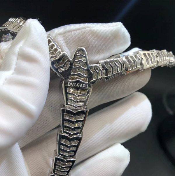 Vòng cổ BVLGARI Serpenti Viper Pavé Diamonds kim cương vàng trắng 18K