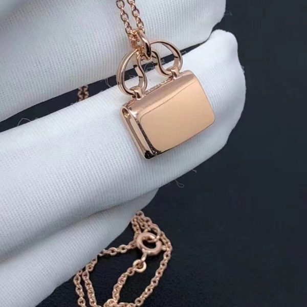 Vòng cổ Hermes Constance Amulette vàng hồng 18K